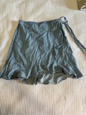 J. Crew Light Blue Elastic Waist Denim Skirt